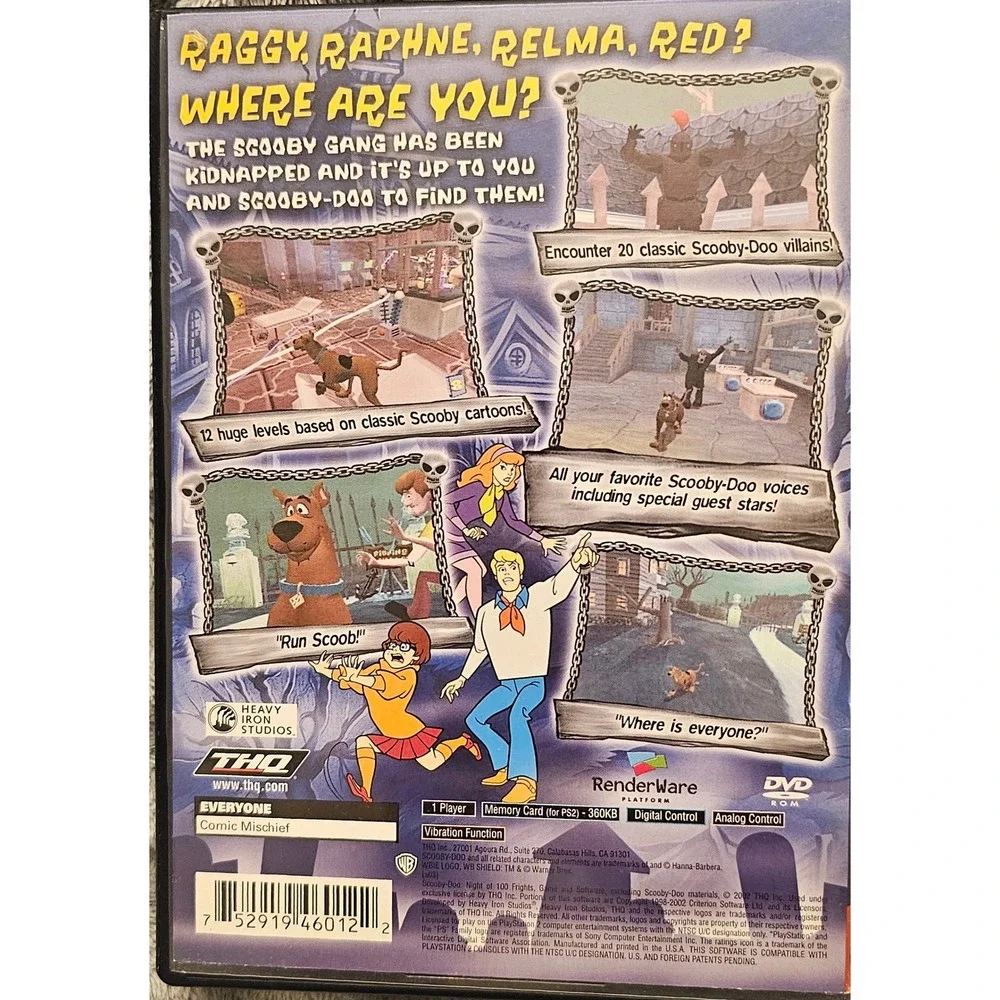 Scooby-Doo Night of 100 Frights PS2 PlayStation 2 Greatest Hits THQ CIB Manual